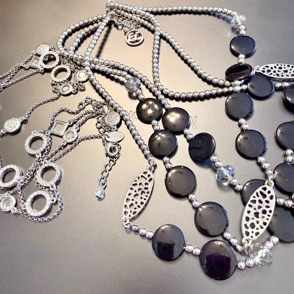 Erica Lyons & Lia Sophia Pair of Silver Tone Necklaces - Picture 6 of 10